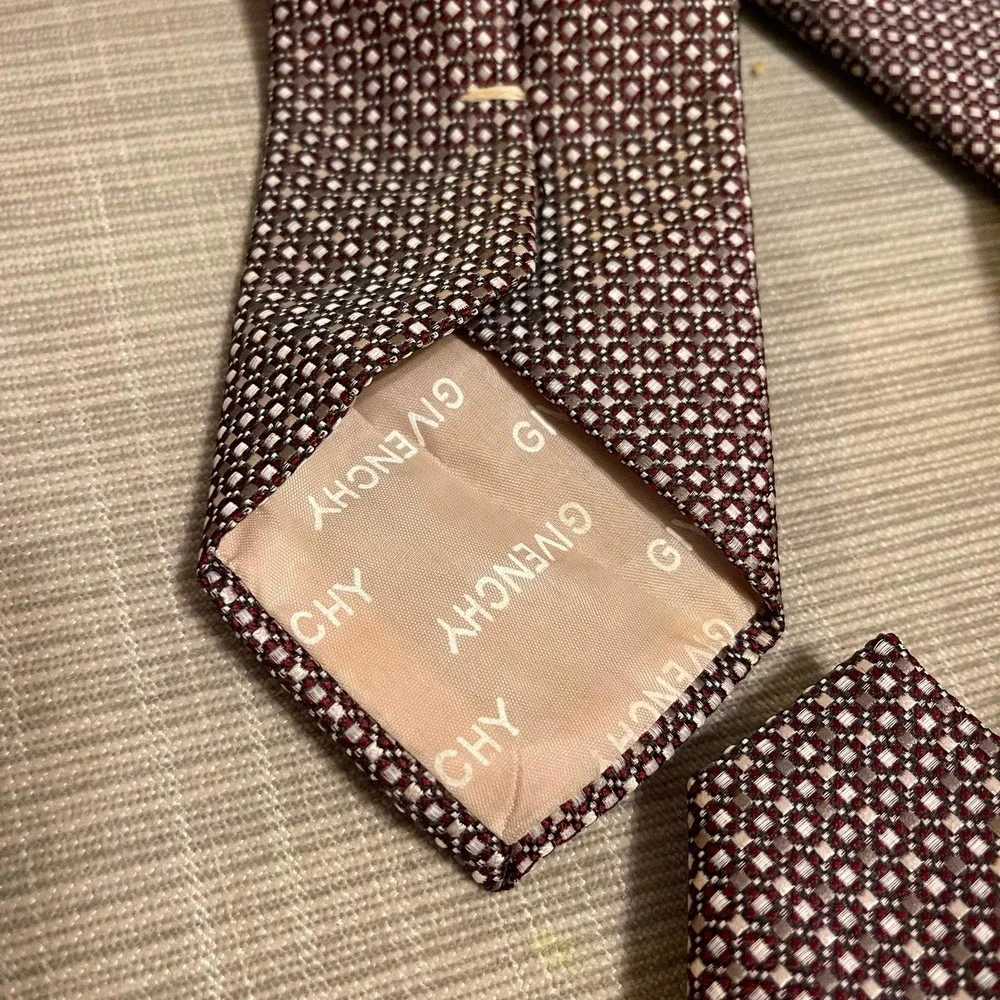 Givenchy Gentleman Paris Red Diamond Print Tie